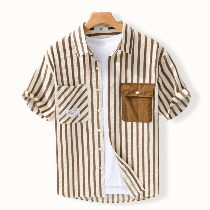 Arriach Patchwork Striped Button Up