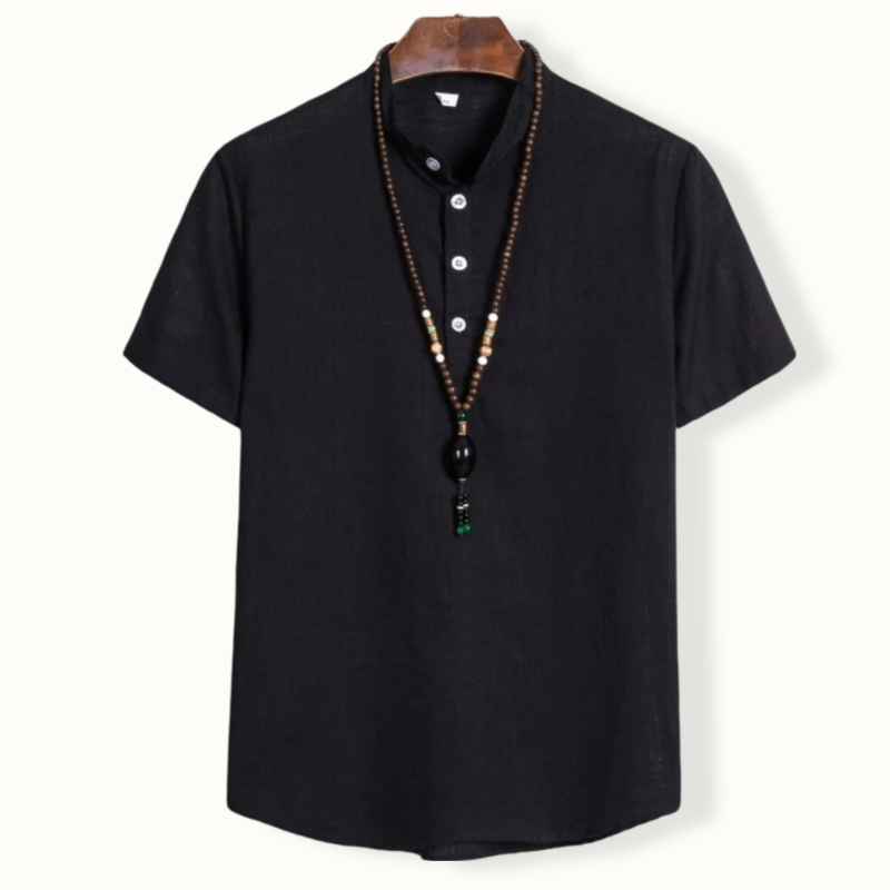 Niamey Half Buttoned Round Collar Shirt