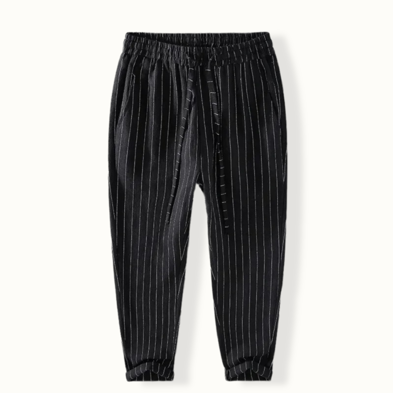 Crawley Lace Up Striped Linen Pants