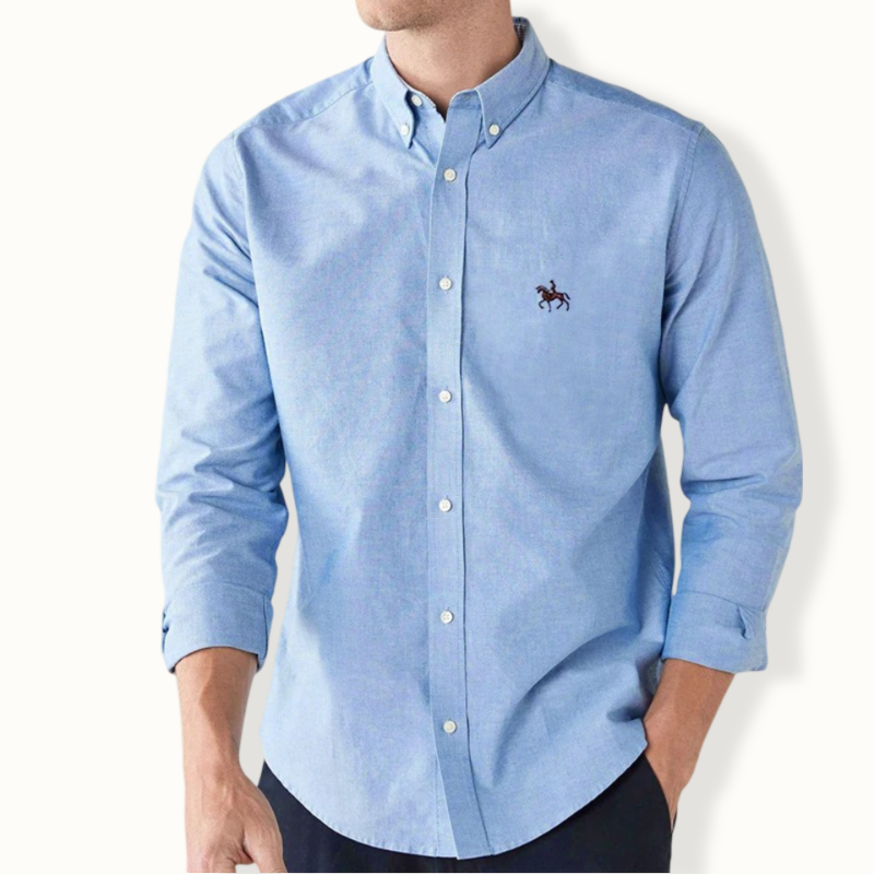 Acton Embroidery Washed Button Up
