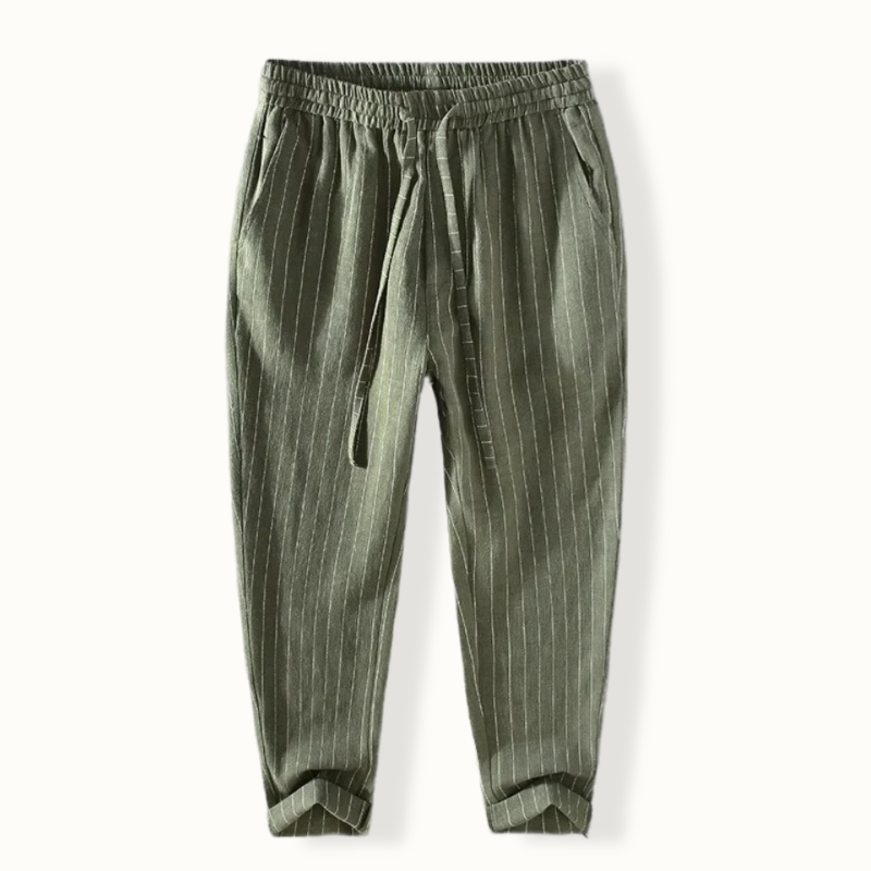 Crawley Lace Up Striped Linen Pants