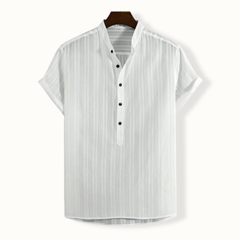 Apia Stand Collar Buttoned Shirt
